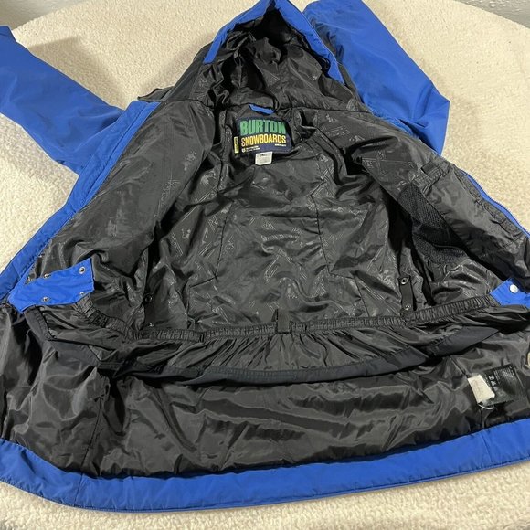 Burton Jacket Small Dry Ride Snowboard Ski Insulated Hooded Blue Full Zip Pocket - Picture 12 of 12